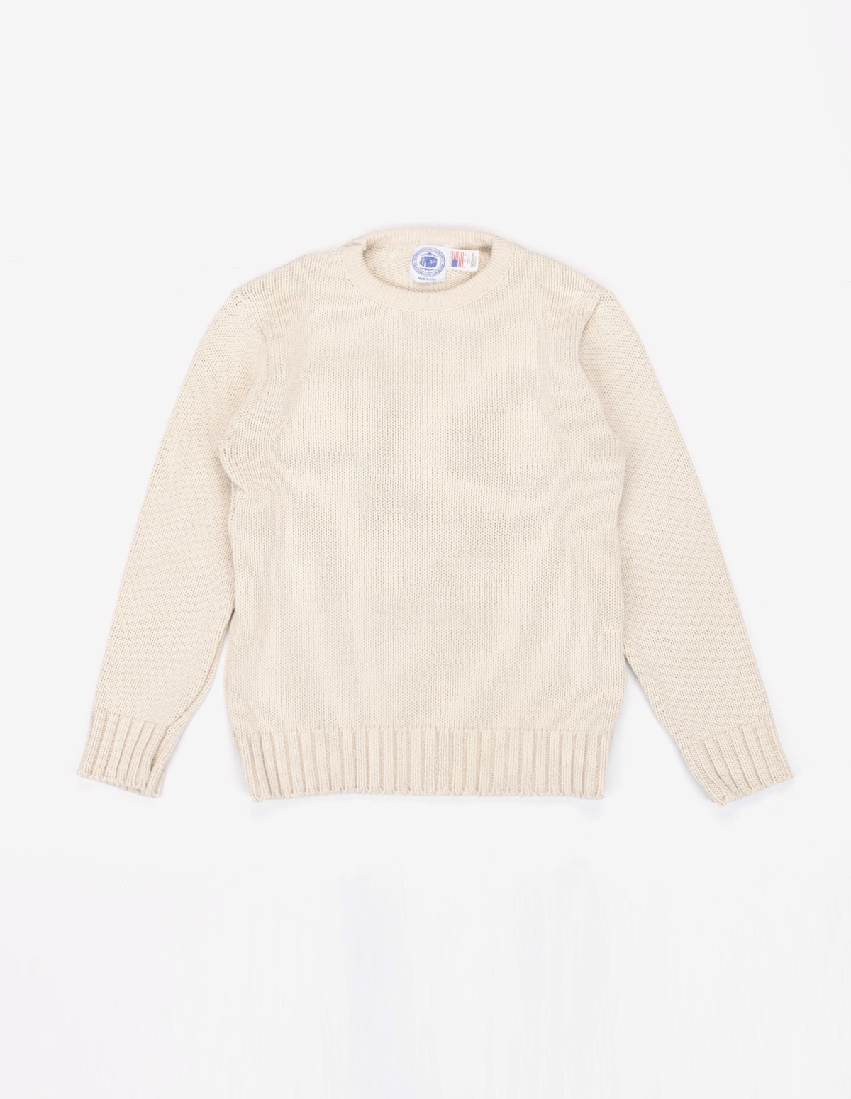 Chunky Cotton Crew Neck Sweater (Natural)