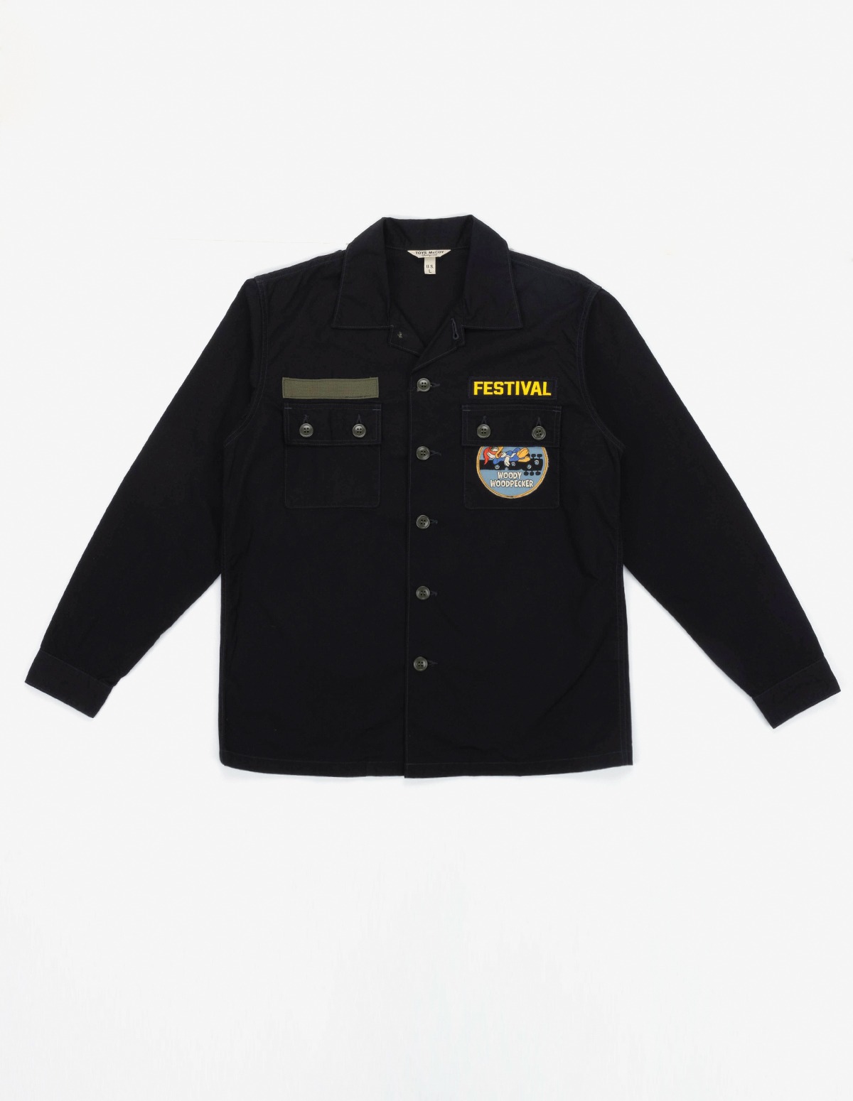 TMS2303 UTILITY SHIRT, RIP STOP &quot;WOODY WOODPECKER&quot; (Black)