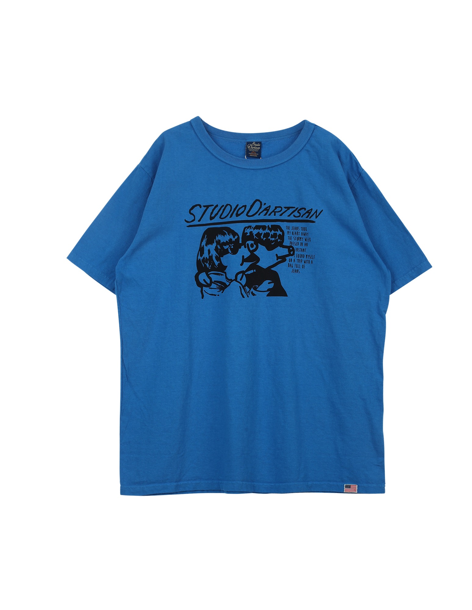 8144A USA cotton print T-shirt (Blue)