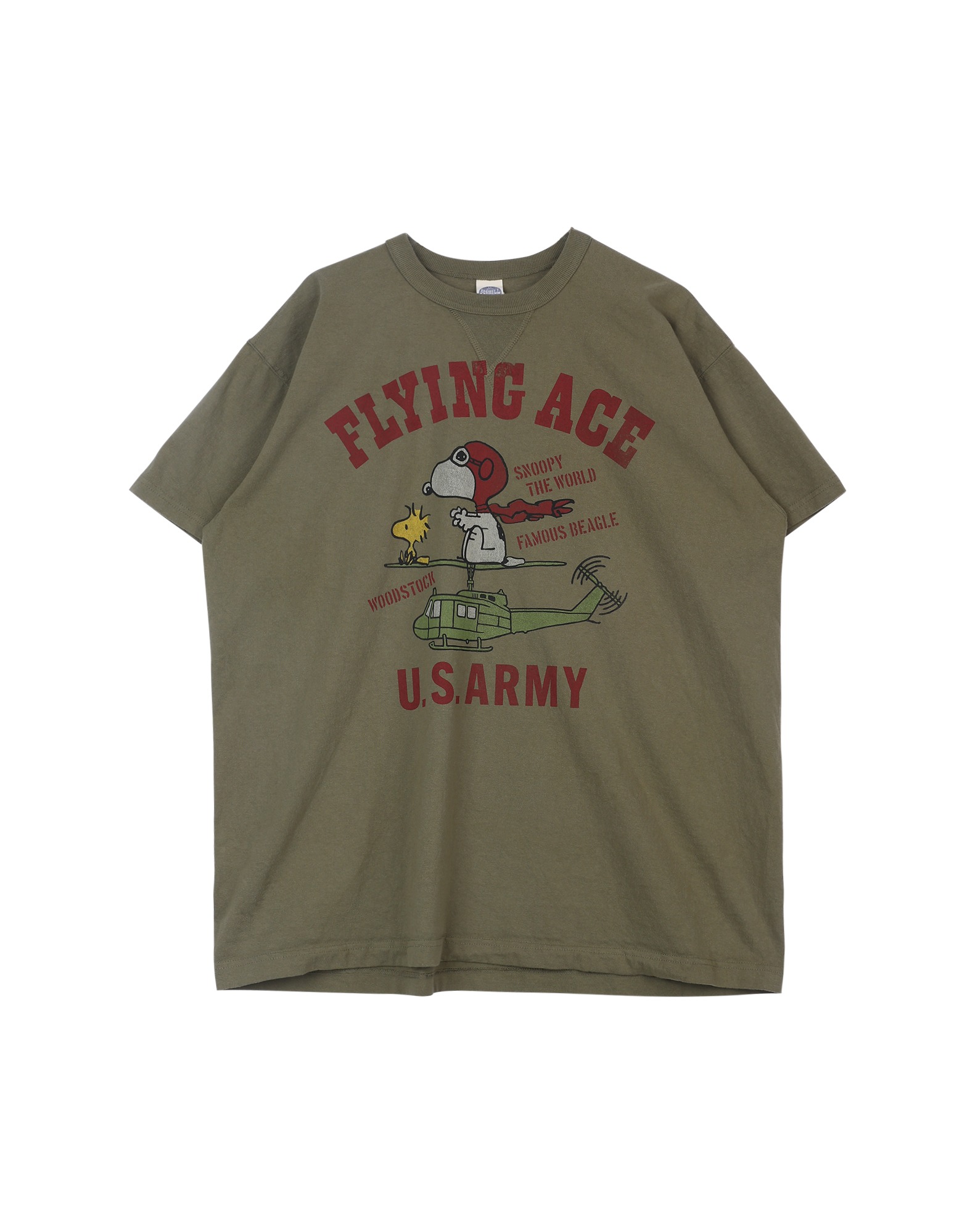 TMC2422 SNOOPY TEE SNOOPY &quot;FLYING ACE&quot; (Olive)