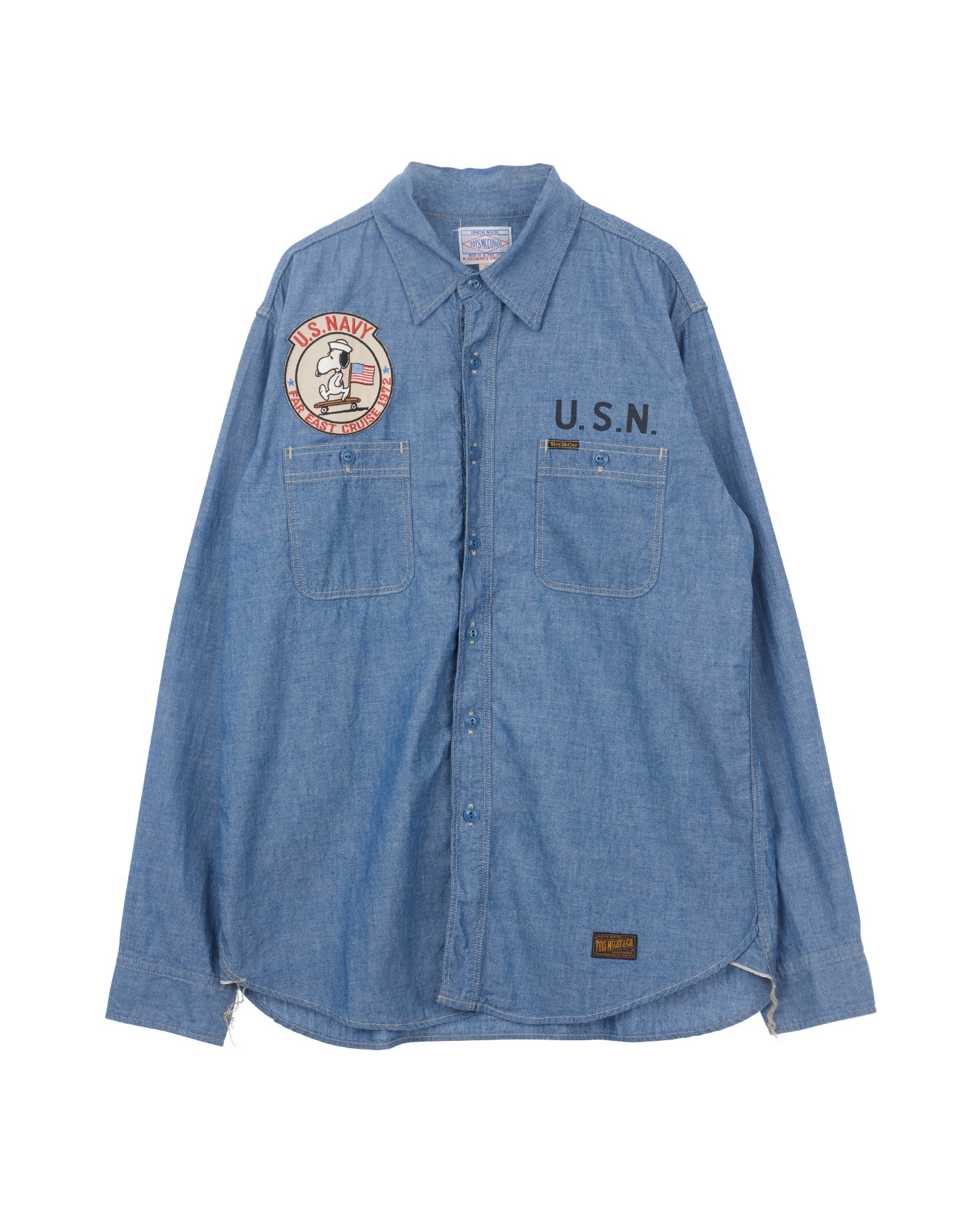 TMS2402 TOYS McCOY &amp; CO CHAMBRAY SHIRTSNOOPY &quot;FAR EAST CRUISE&quot; (Chambray)