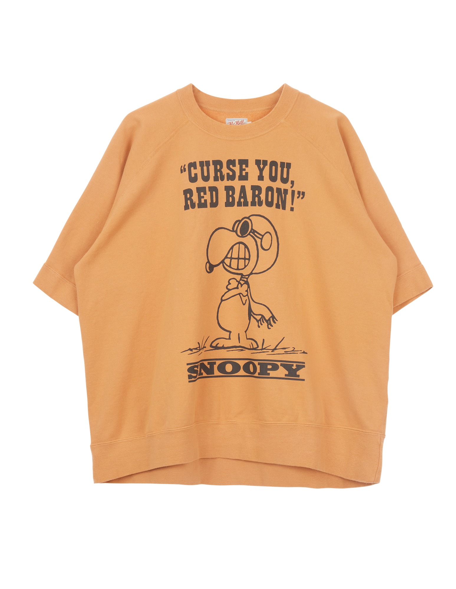 TMC2420 SHORT SLEEVE SWEAT SHIRT SNOOPY &quot;CURSE YOU, RED BARON!&quot; (Gold)