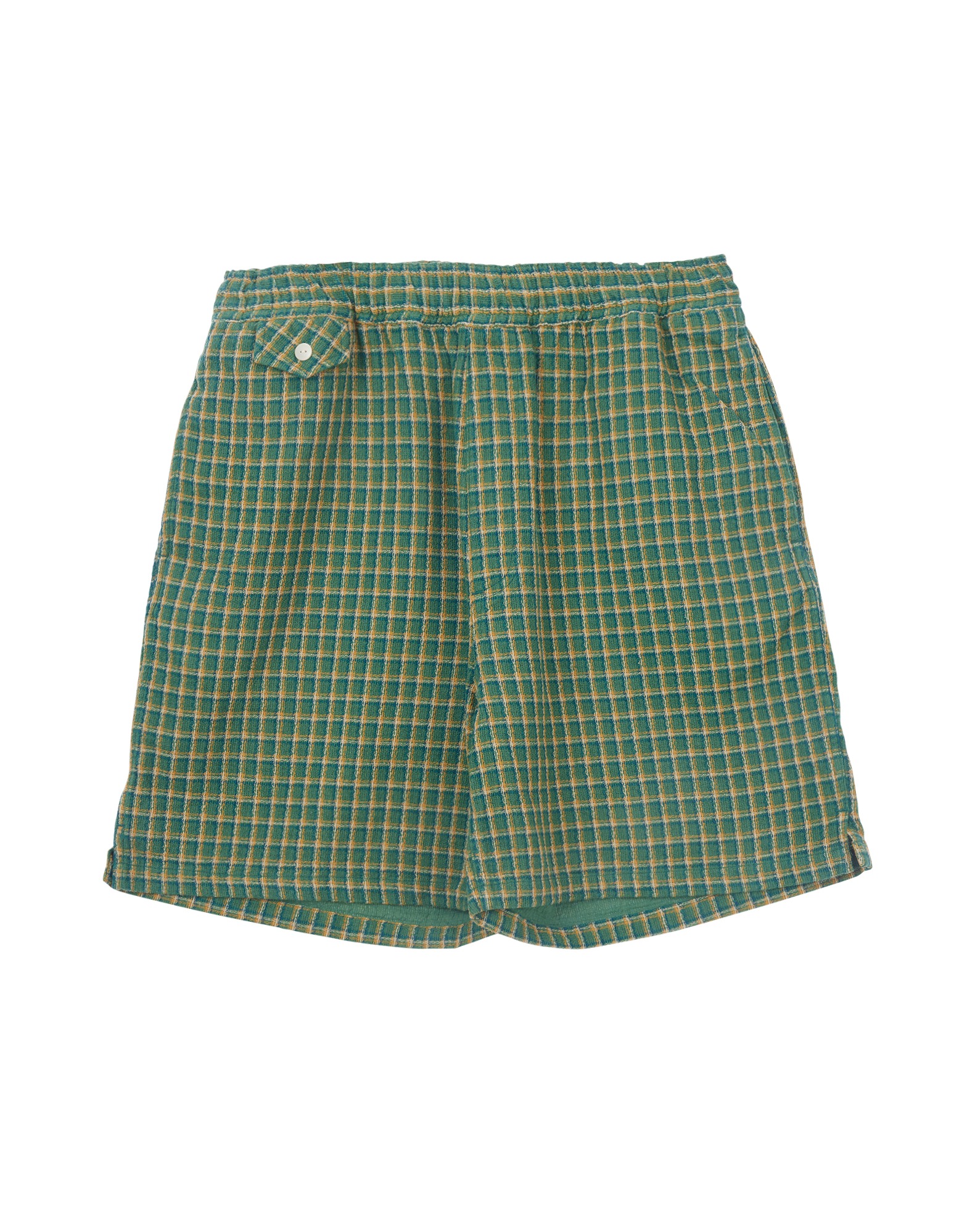 Double Gauze Check Shorts (Green)